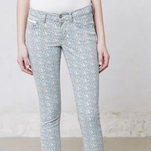 Anthro Pilcro and the Letterpress floral jeans 28